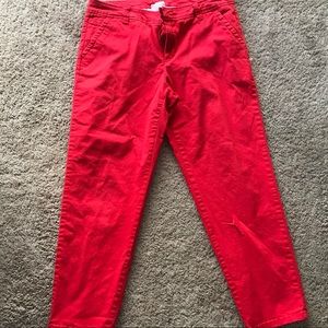 Red chino pants